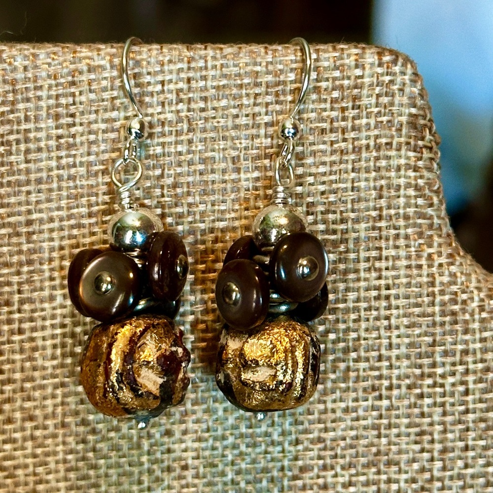 Vintage Shoe Button Earrings